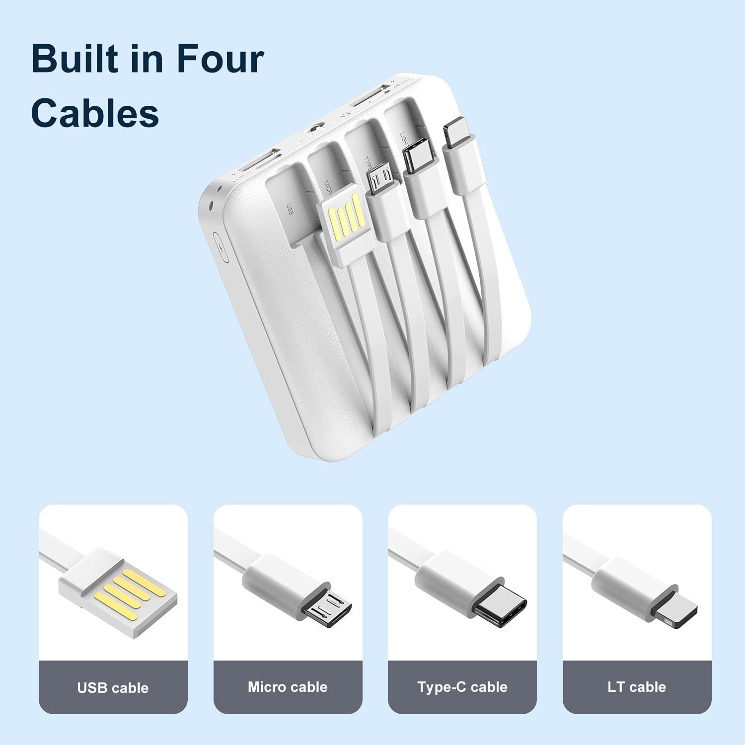 Mini 10000Mah Battery Charger Powerbank Portable Power Bank For Iphone Type-C Micro Power Banks