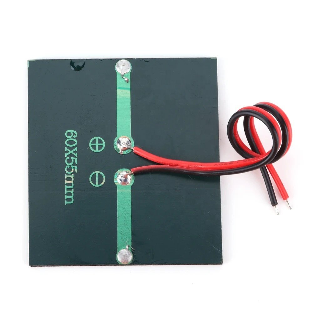 BUHESHUI 3V 0.55W Mini Solar Cell with Wires 60*55MM Polycrystalline Solar Panel DIY Solar Charger & Education Kits