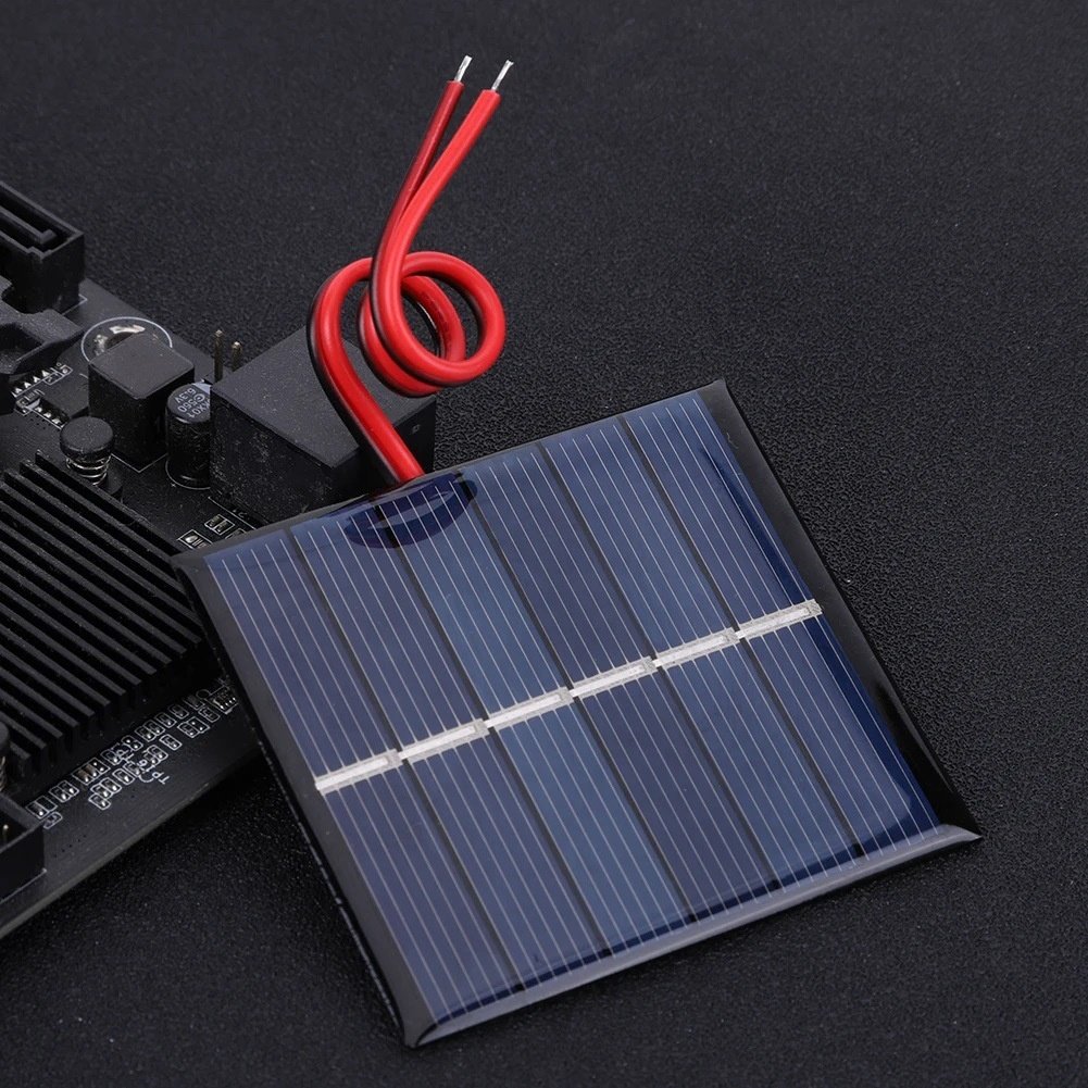 BUHESHUI 3V 0.55W Mini Solar Cell with Wires 60*55MM Polycrystalline Solar Panel DIY Solar Charger & Education Kits