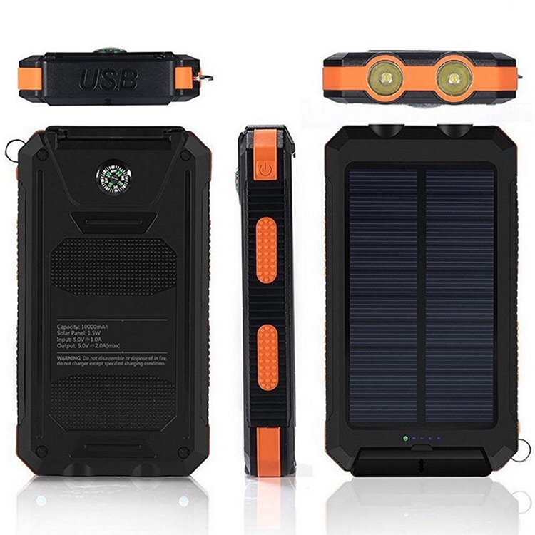 High Quality 20000 Mah Solar Panel Waterproof Power Bank Slim Quick Charging Portable Solar Power Bank