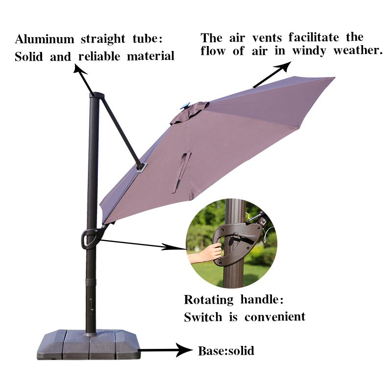 Outdoor furniture parasol wholesale pool umbrella with solar charger outdoor umbrellas big size