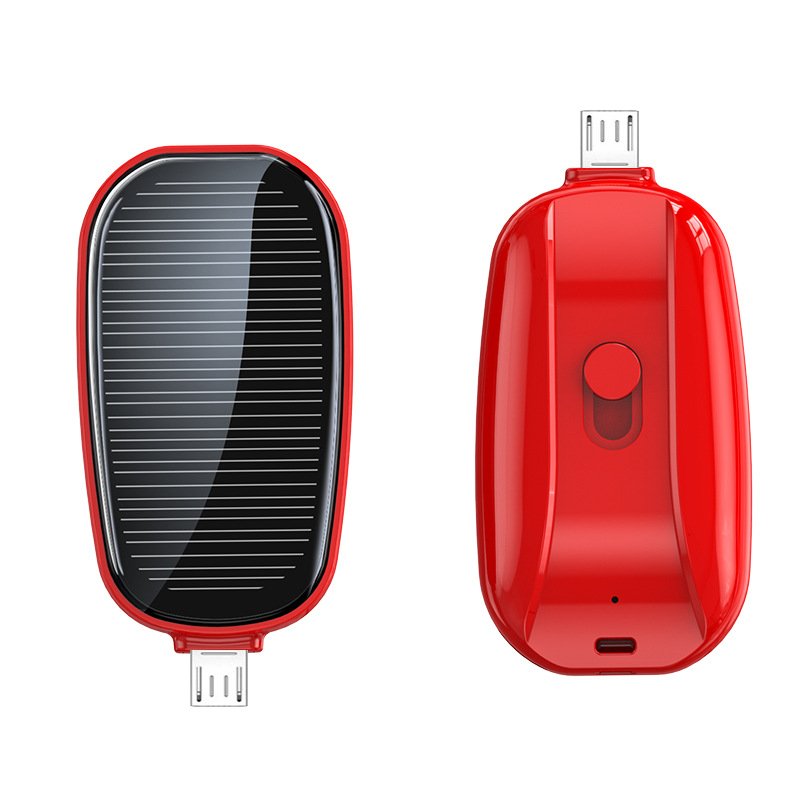 New 1200 Mah Emergency Porck powerbank Small Portable Charger Solar Powerbank Mini Keychain Power Bank