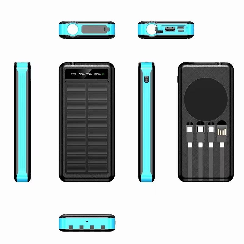 Solar Panel Wireless Powerbank Energy 10000mah Yelomin Customized Portable With Led Display Torches Mobile Phones Smart Tablet