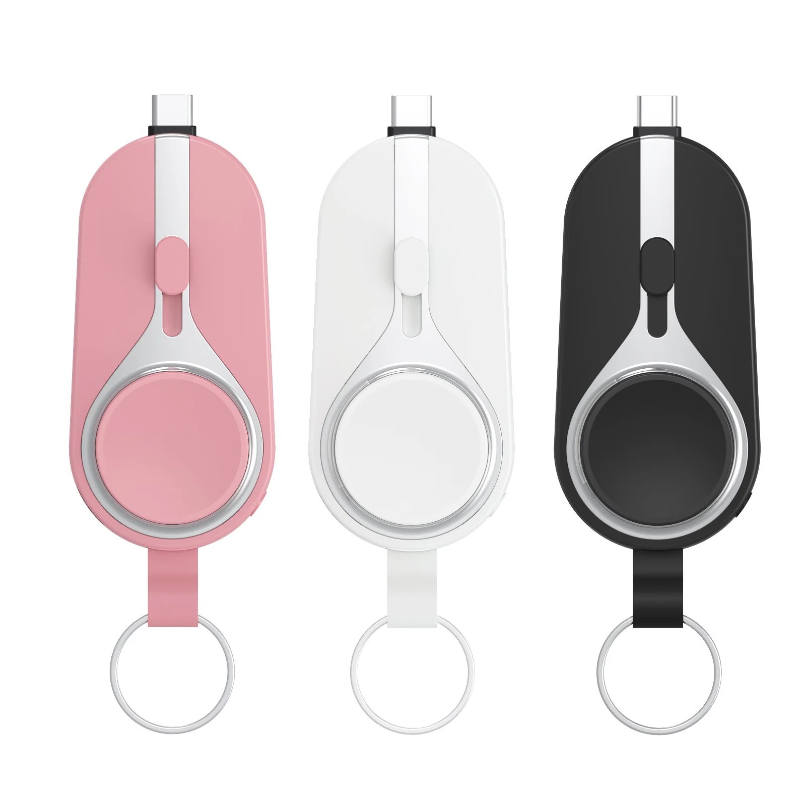 2024 New Arrivals OEM 4 in 1 Solar Power Bank Ultra Mini Key Chain Magnet Wireless Power Fast Charging For iWatch For iphone