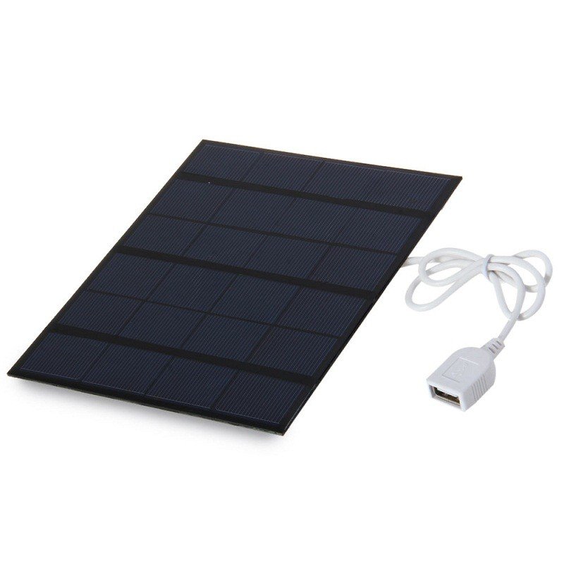 BUHESHUI 3.5W 6V Polycrystalline Solar Charger Panel USB Solar Cell Phone Fast Charging Power Bank 135*165MM