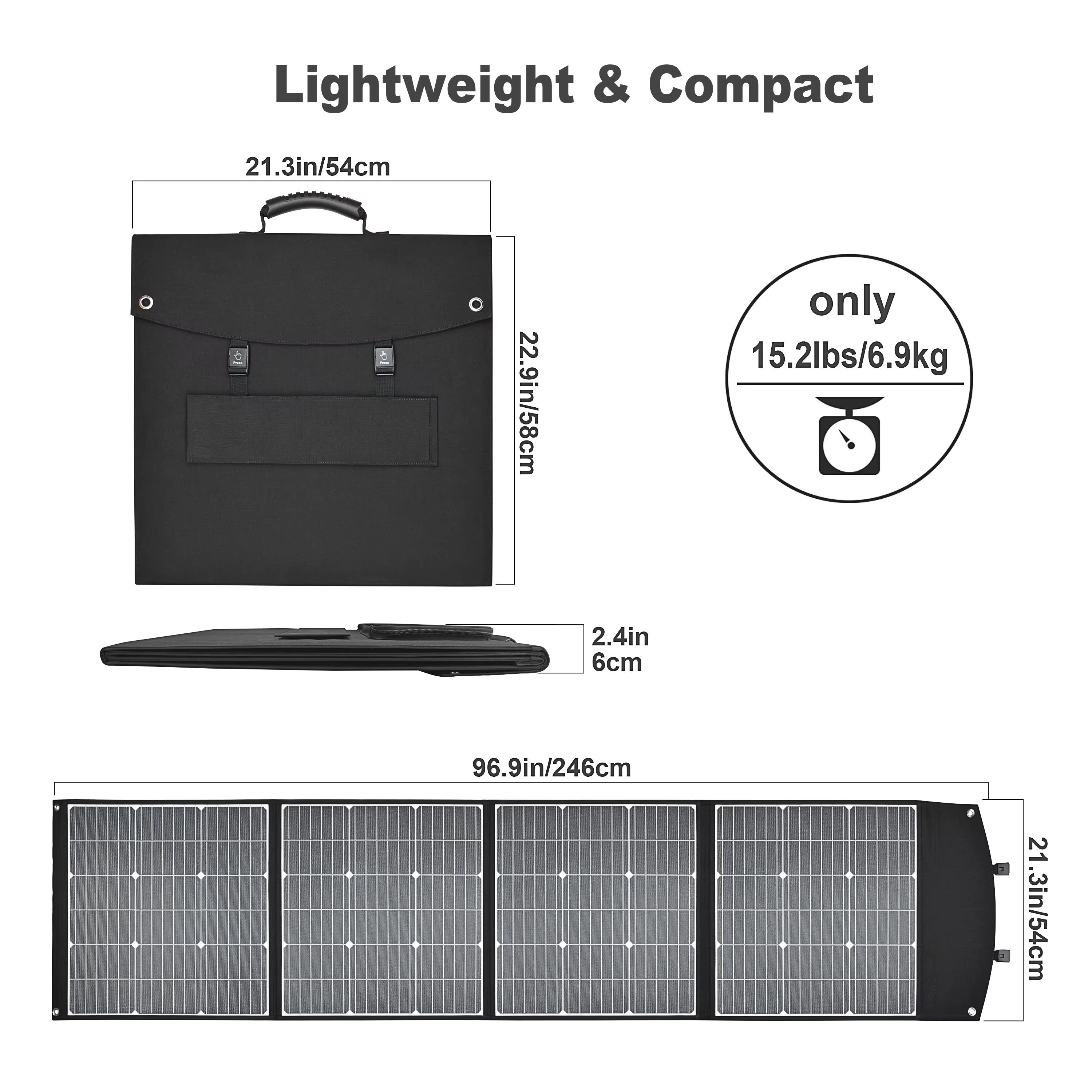 200W Monocrystalline Camping Power Station Solar Charger Flexible Folding Foldable Solar Panel Portable