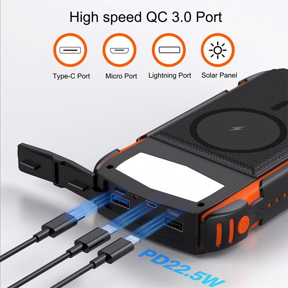 Electronic Products Magnetic Wireless Solar Power Bank Fast Charging Mobile Phone Charger