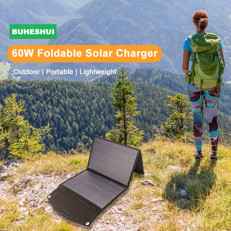 Portable Foldable Solar Panel Charger 60W 80W 100W Mono Solar Cells for Outdoor Camping Fold Solar Bag