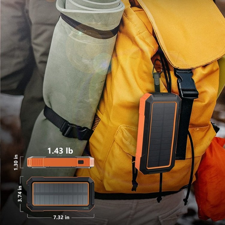 Portable PD Custom Logo Battery Cargador Power Banks Solar Type C USB Dual Solar Charger Power Bank Solar Power Bank
