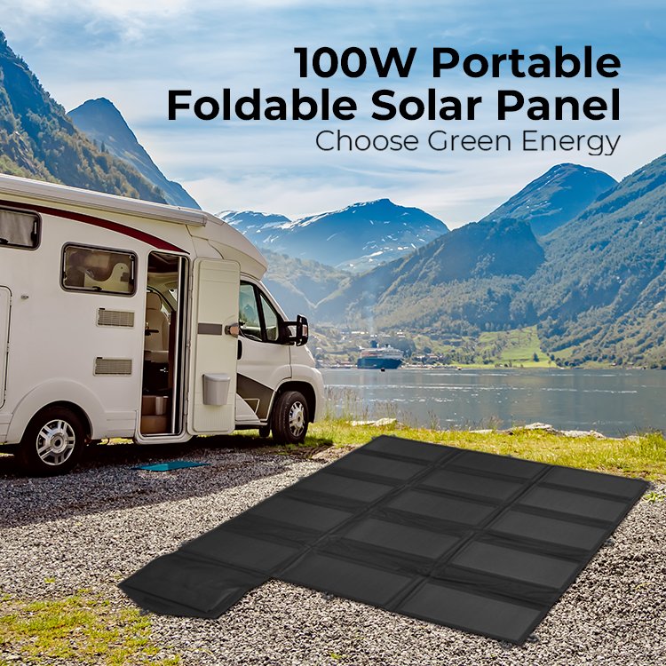 Camping flexible sunpower 100w portable solar panel charger with USB Type-c DC port for power station RV