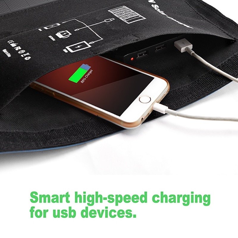 21watt flexible solar panels 3 USB ports output Foldable solar charger for phone controller solar power bank