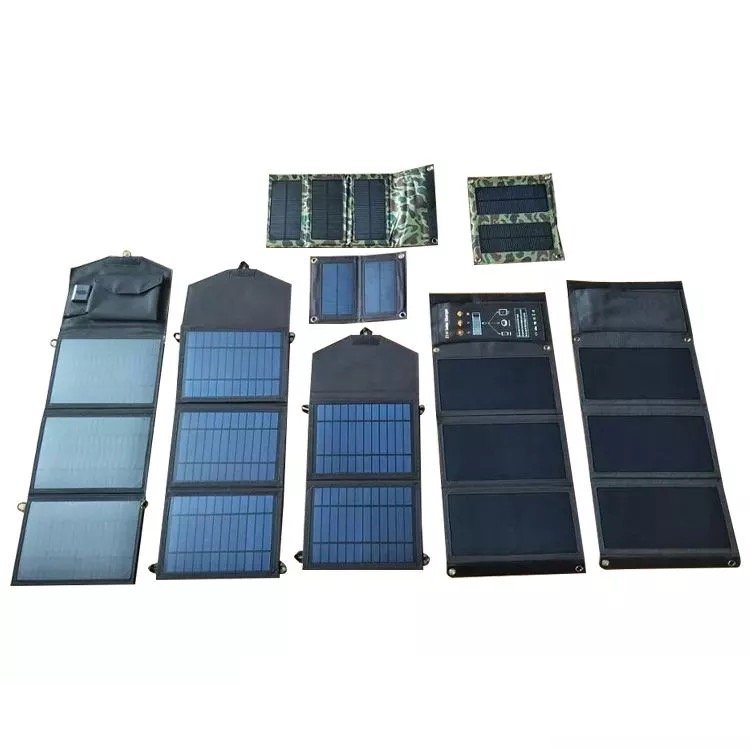 21watt flexible solar panels 3 USB ports output Foldable solar charger for phone controller solar power bank