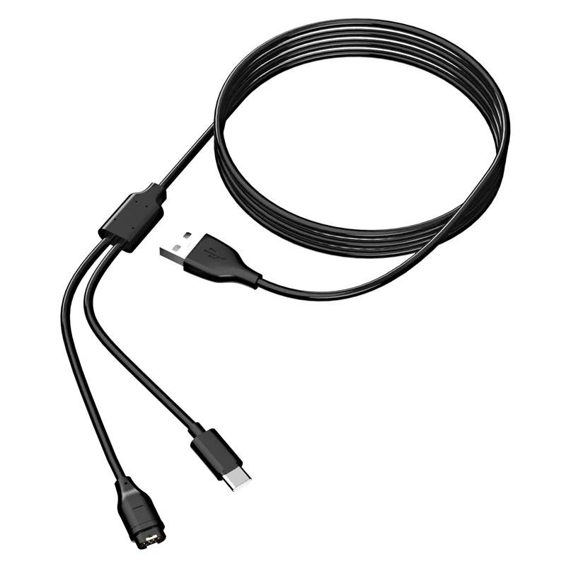 2 in 1 USB Multi Charging Cable for Garmin Instinct Forerunner Vivosmart Fenix8 Phones Tablets Earphones Smart Watch Charger