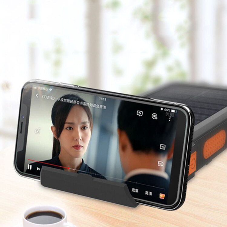 Hot Selling Mobile Phone Cargador Portable Charger Battery Powerbank 20000Mah Solar Wireless Power Bank