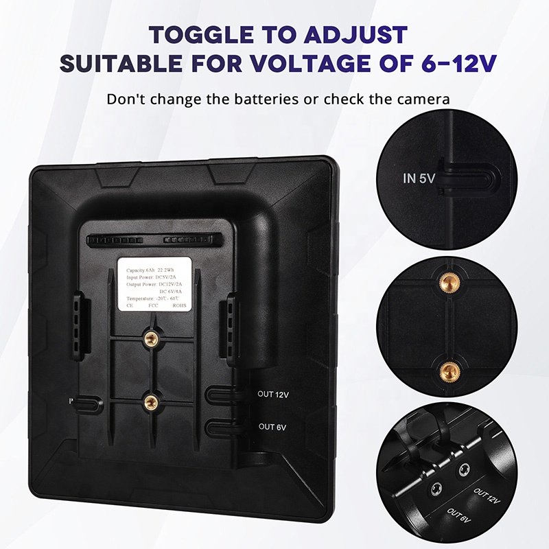 5W 6V 12V portable outdoor solar panels with battery 6000mah for security camera hunting trail cameras solar panel charger