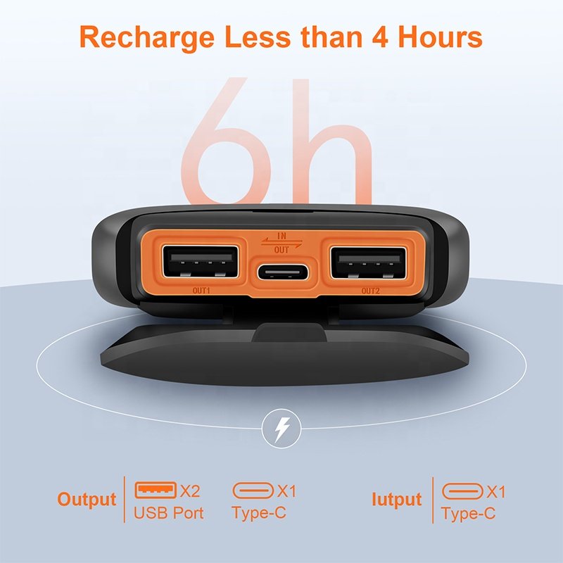 Portable Solar Power Bank 20000mAh Fast Charging Wireless Interface with LED Features