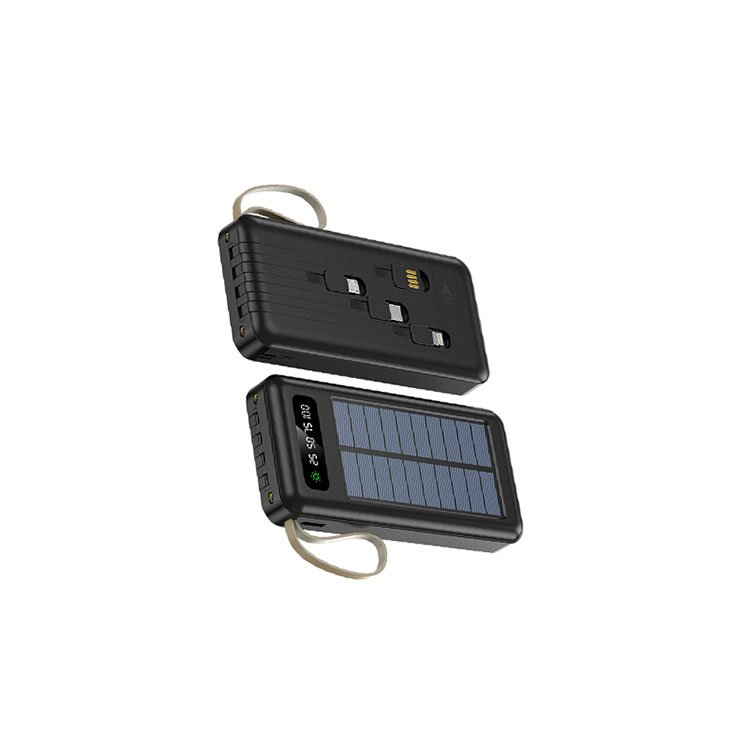 Customized Solar Charger Power Banks Station Emergency 20000mah Cable Portable Rugged Holder Power Bank