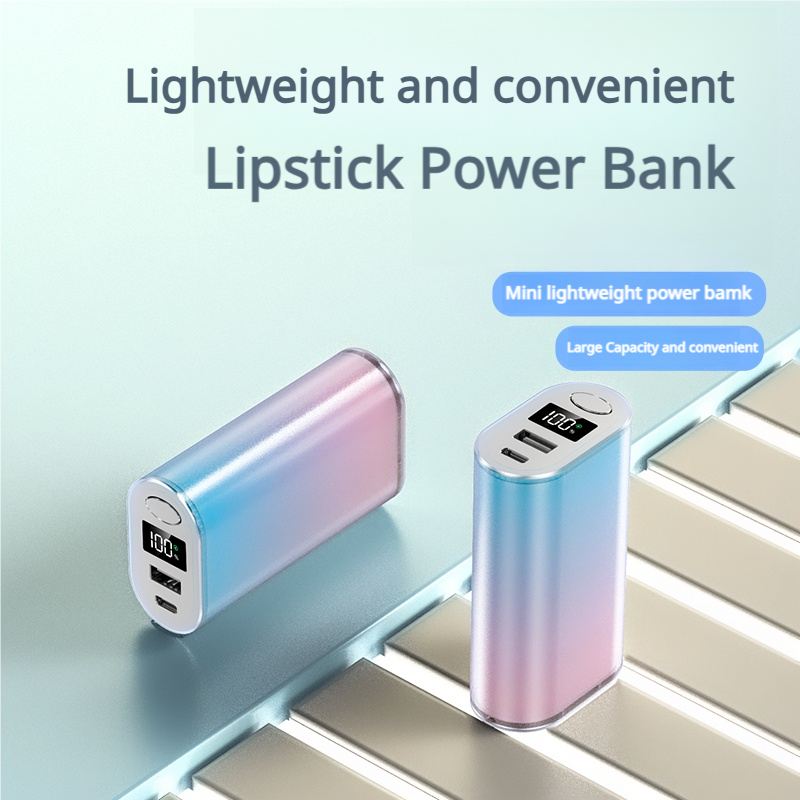 Capsule Charging Treasure Super Fast Charge 10000mah Lipstick Mobile Power Mini Digital Display Customized Power Bank Tecnologia
