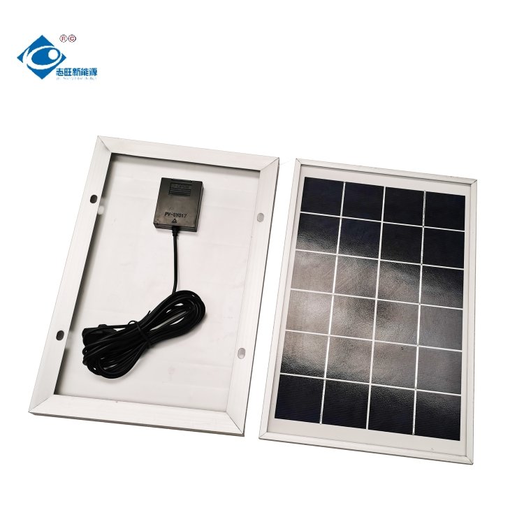 6W Aluminum Frame Solar Panel Charger ZW-6W-6V-2 RV Camping Solar Panel Blanket 6V Mini Mobile Phone Solar Panel Charger