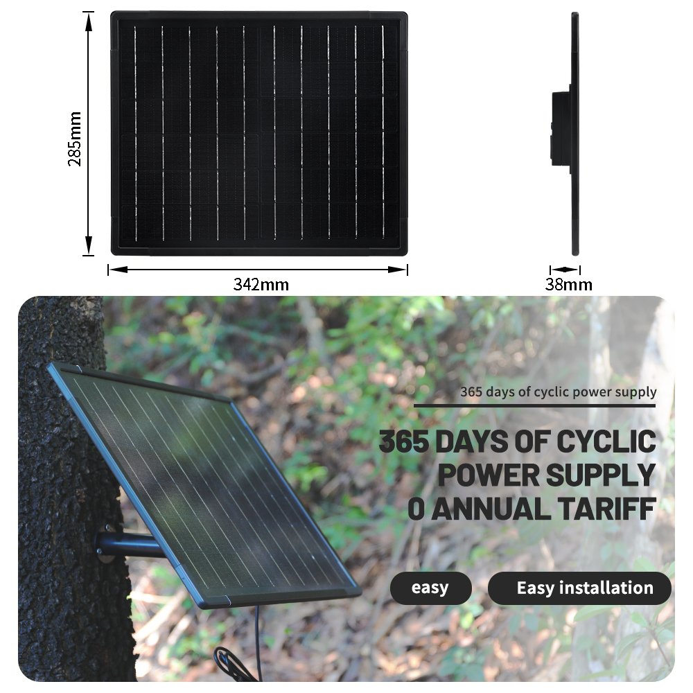 Solar Panel For Security Camera Built In 18000mAh Battery DC Type C Plug 12V 16W Outdoor Waterproof IP67