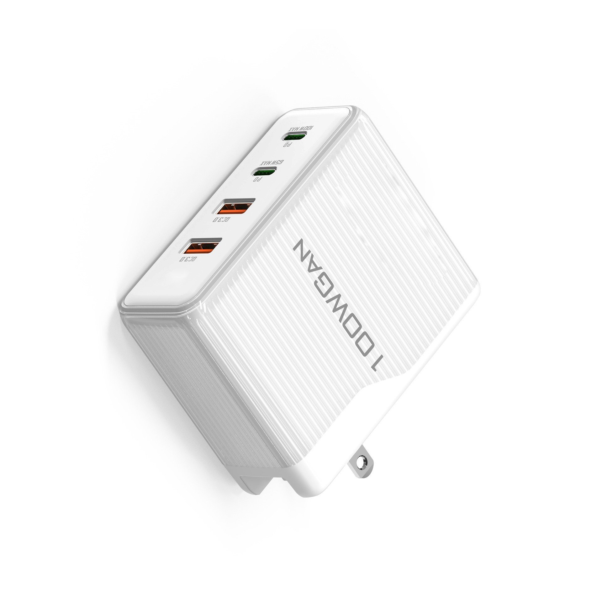 100W GaN Dual PD Multifunctional Wall Fast Charger Usb C PD Adapter Dual USB QC3.0 Power Charger With Travel Charging Plug