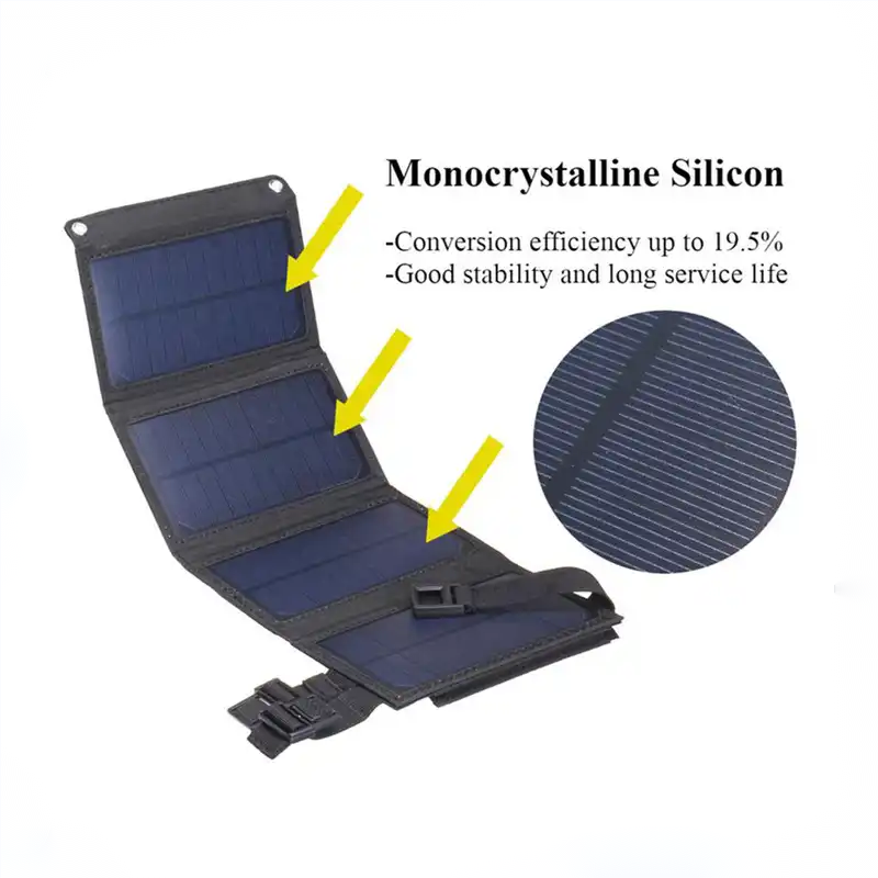 Portable Outdoor Waterproof Foldable Cell Phone Charger Solar Charger 8W Solar Panel