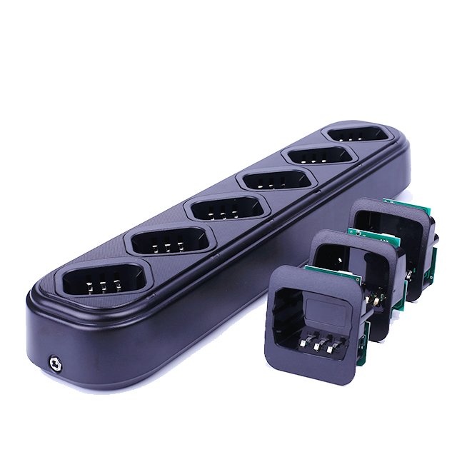 Replaceable walkie talkie battery pack charger slot type 6 way multi unit charger