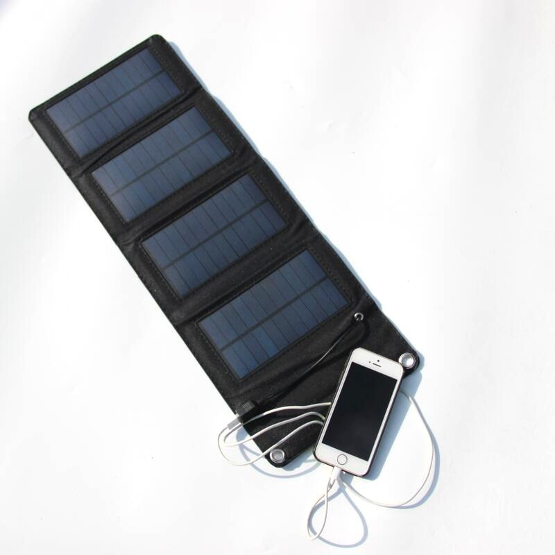 Factory Price 7W USB Solar Panel Folding Power Bank Outdoor Camping Hiking Phone Charger