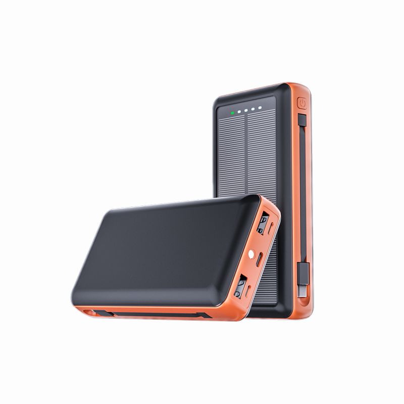 Portable 20000Mah Solar Power Bank For Mobile Phone Outdoor Built In Cable Solar charger Fast Charger Power Banks