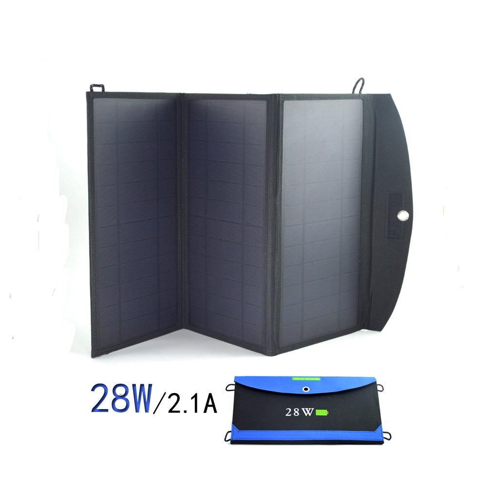 Foldable camping solar panel charger 21W 28W portable solar charger for laptop cellphone