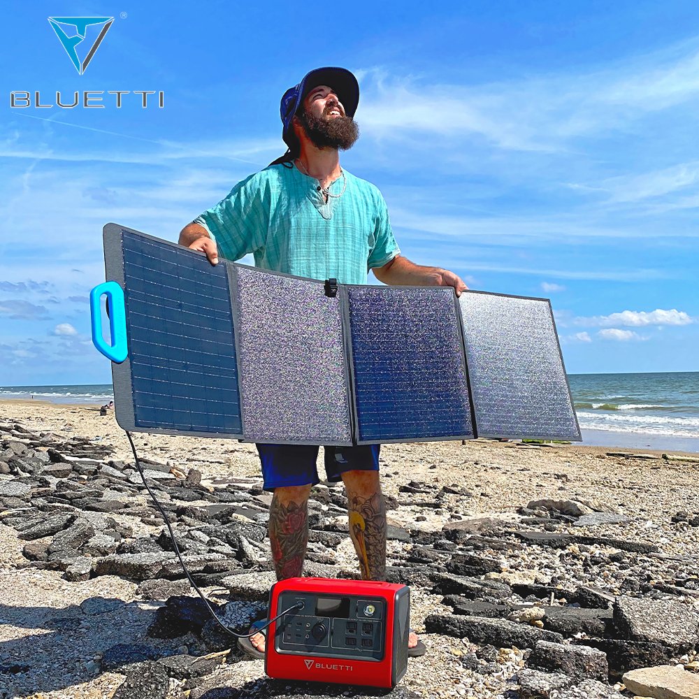 BLUETTI Photovoltaic PV Electricity Solar Panel High Efficiency ETFE 120w 200w 350w 420w Foldable for Emergency Power Charger