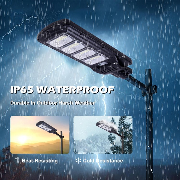 LiFePO4 Battery Solar Panel Outdoor Solar Energy Waterproof Ip65 50w 100w 150w 200w 250w 300w All In One Led Street Light