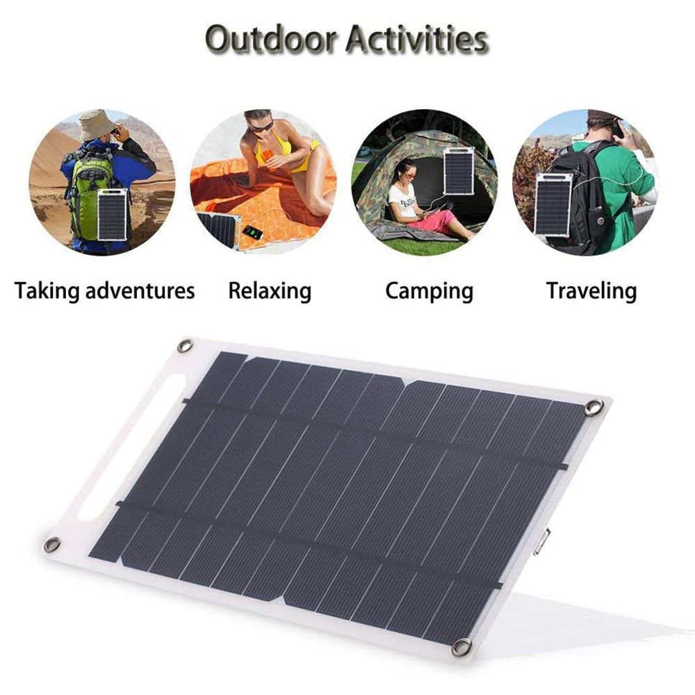 30W 5V Portable Solar Panel with USB Security Charger for Mobile Phones Outdoor Campsite