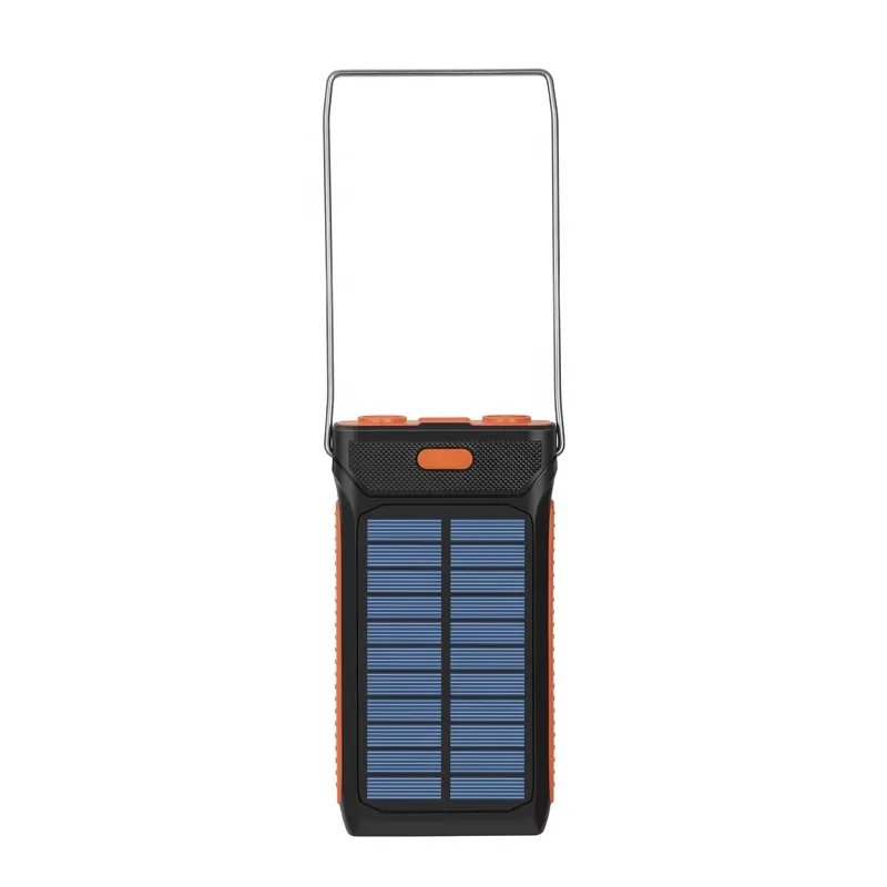 Trending product waterproof mobile phone charger Hand Crank Solar Power Bank 10000mah for cellphone outdoor Camping