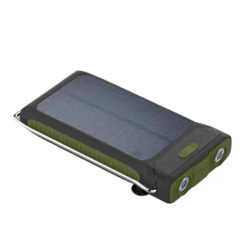 Trending product waterproof mobile phone charger Hand Crank Solar Power Bank 10000mah for cellphone outdoor Camping