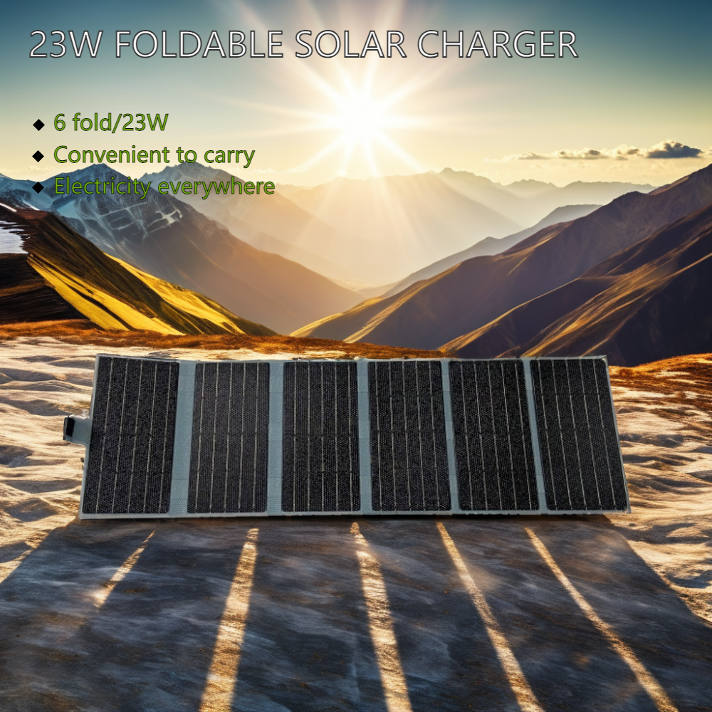Hot selling Outdoor solar charging station 23W Foldable Solar Panel Slim Solar Power Bank Charger with USB Interface