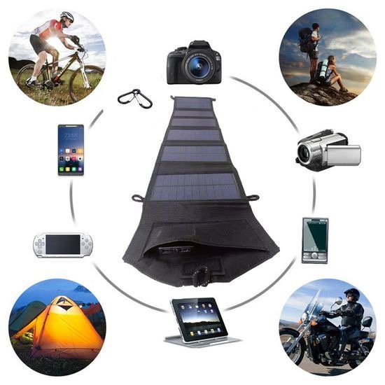 Hot selling Outdoor solar charging station 23W Foldable Solar Panel Slim Solar Power Bank Charger with USB Interface