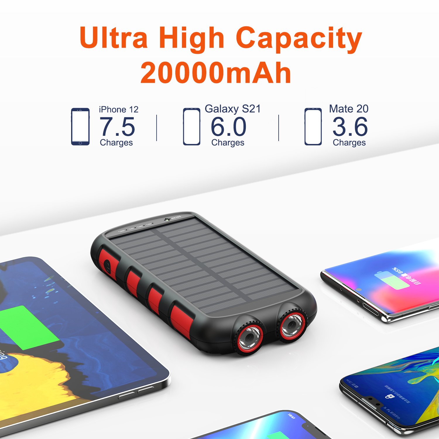ES965S cargador portatil 20000 power banks portable wireless powerbank cargador solar power charger power bank solare 20000 mah
