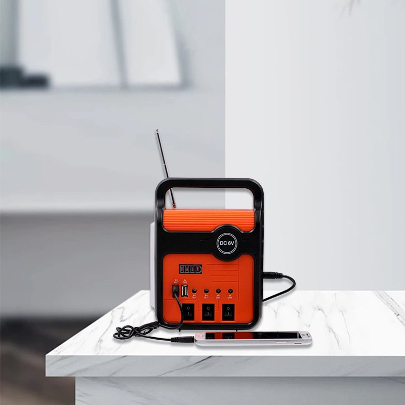 home outdoor campingAfrica hot sale multifunction DC AC Mobile power energy music TF card solar power bank Fast Power Charger