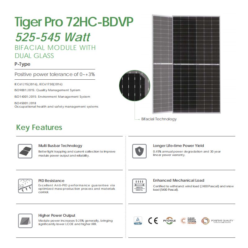Jinko solar mono panel market paneles solares 550w facial p-type pv modules 540w jinko