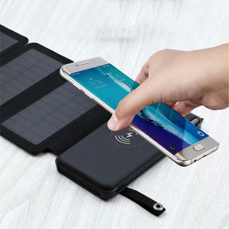 2024 New Waterproof Solar Charing 26800mah Dual USB Solar Battery Panels Charger 10W Wireless Powerbank 18W PD For All Phone