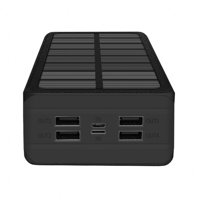 Trending Outdoor Solar Power Bank Outdoor 50000mah Mobile Solar Panel 4 USB Outputs With Flashlight Portable Power Bank