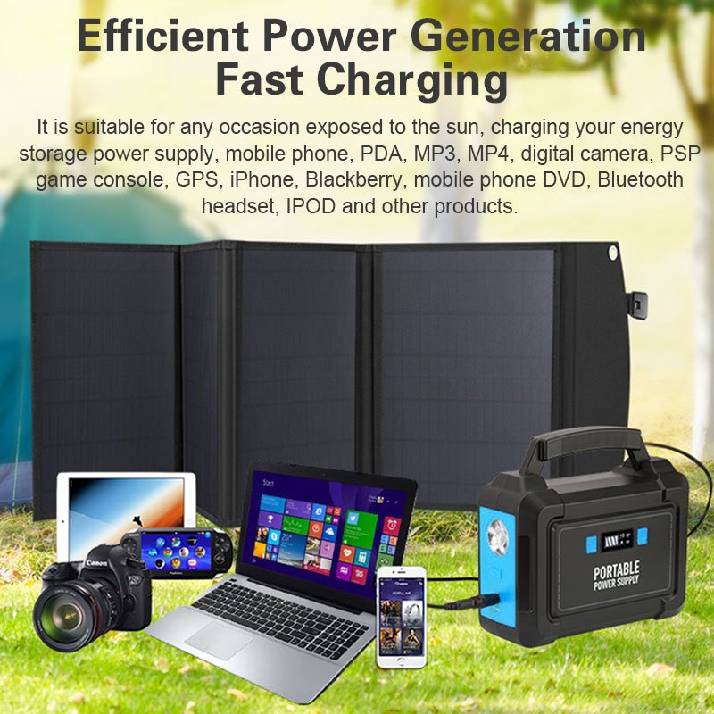 Foldable Solar Panel 100W 40 watts dust proof folding solar panels with USB output for camping