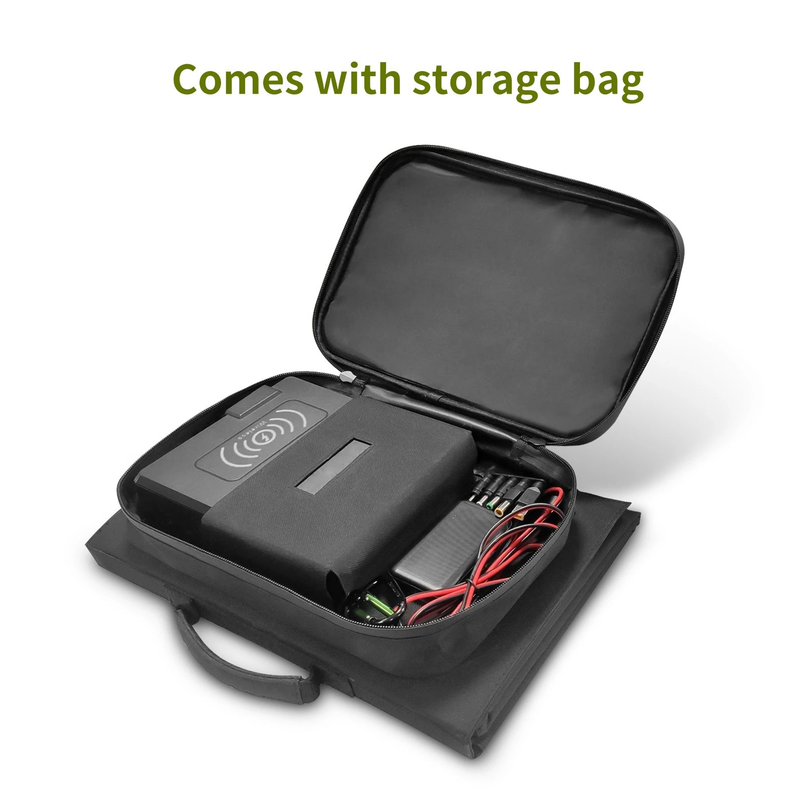 Solar Panel 60W Foldable Solar Charger with 18V DC+USB-C 60W USB A*2 for Powerstation Camping Laptop Phone Riding
