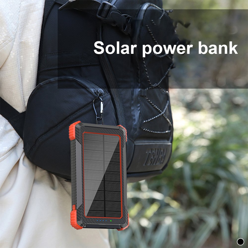 Outdoor 10000mah Portable Solar Charger Waterproof Solar Power Bank Panel Charger