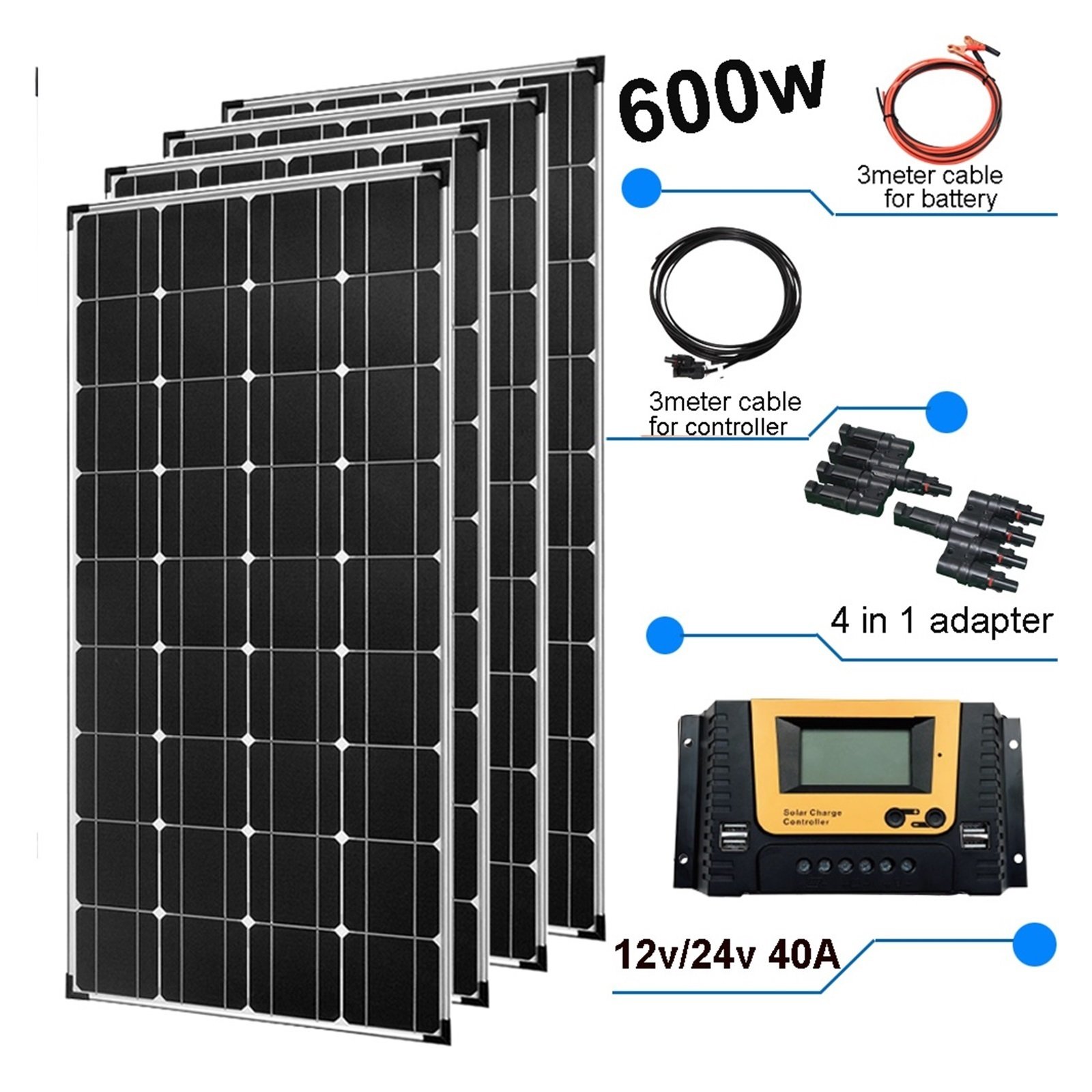 Senhuo Portable Solar 150w 300W 450W 600W Panel Kit System 12v PV Module For Home Outdoor Chargers