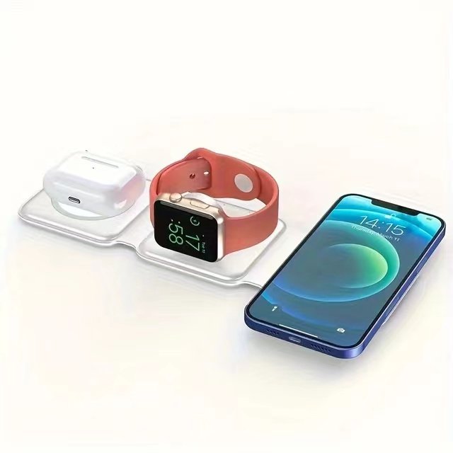 foldable 3 IN 1 Magnetic Wireless Charger for iPhone 15 14 13 For iWatch AirPods 15W Fast Charging Dock Station Folding Charger