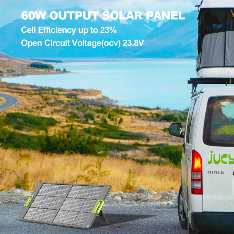 china price high efficiency outdoor camping portable foldable monocrystalline usb output etfe 24v solar panels 60w
