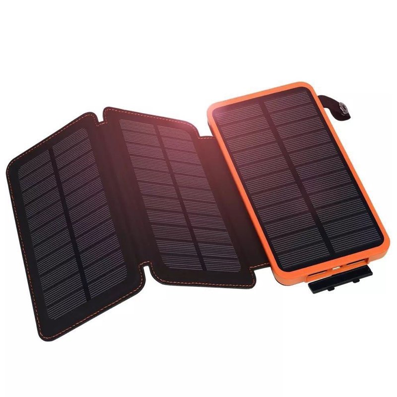Factory Hot Sale Mobile Solar Charger Power Bank Dual Usb Outdoor Portable 20000mAh 10000mAh With Led Lights