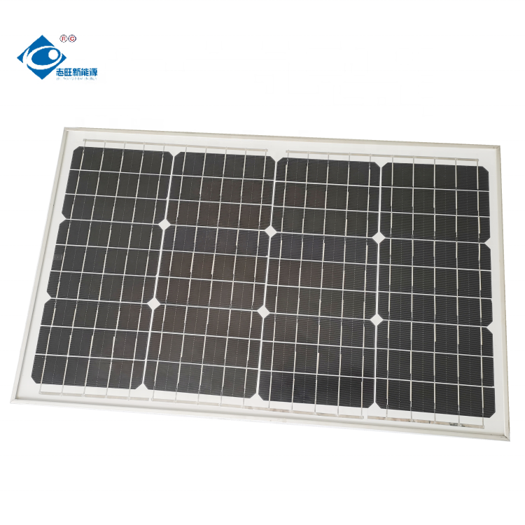 40W Aluminium Frame Solar Panels ZW-40W-18V Transparent Glass Solar Panel 18V Poly Portable Solar Panel Charger